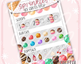 Ice Cream Shop Pretend Play | Ice Cream Shop | Ice Cream Shop Printable | Ice Cream Shop Dramatic Play | Pretend Play Printables