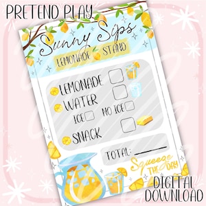 Lemonade Stand Pretend Play | Lemonade Stand | Lemonade Stand Printable | Lemonade Stand Dramatic Play | Pretend Play Printables
