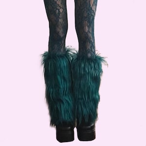 Faux Fur Leg Warmer Y2K Punk Gothic Festival Shoe Accessories Boot Covers