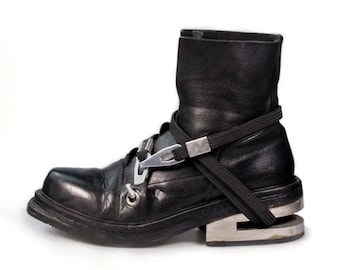 90er Jahre Karabiner Ankle Boots aus Echtleder Schuhe