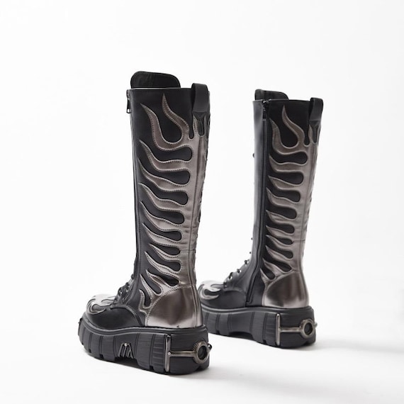 Platform Boots Festival Fashion | Edgy Boho Style | Burning man Boots for Women and Men
