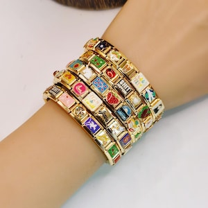 Personalized Italian Bracelet, Custom Gold Italian Bracelets, Vintage Italian Bracelets, Italy Charms, Charms Bracelets, Mother&#39;s Day Gift