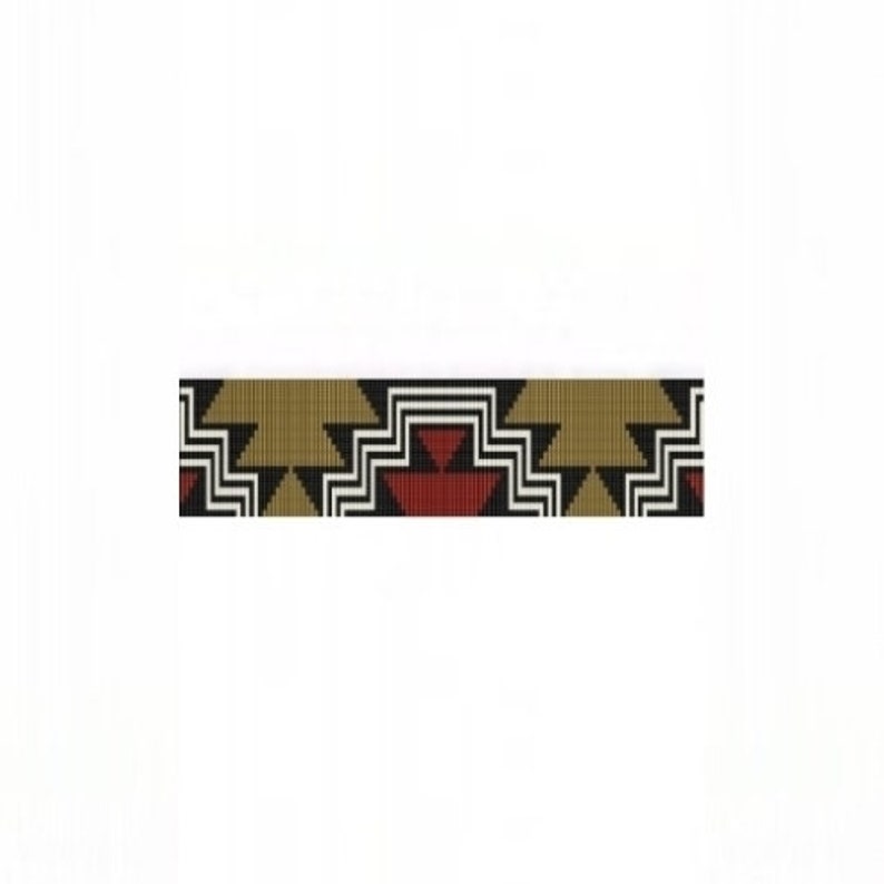 Aztec Steps Cuff Bracelet Loom or 1 Drop Even Peyote Bead Pattern image 6