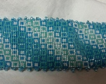2 or 3 Bead Patterns for the Price of 1 - Oceans Squared Cuff Bracelets - 2 Loom or 3 Even Drop Peyote