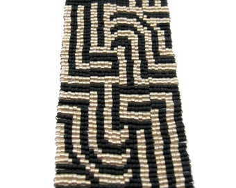 Symmetry In Motion Cuff Bracelet - Loom or 8 Even Drop Peyote Bead Pattern