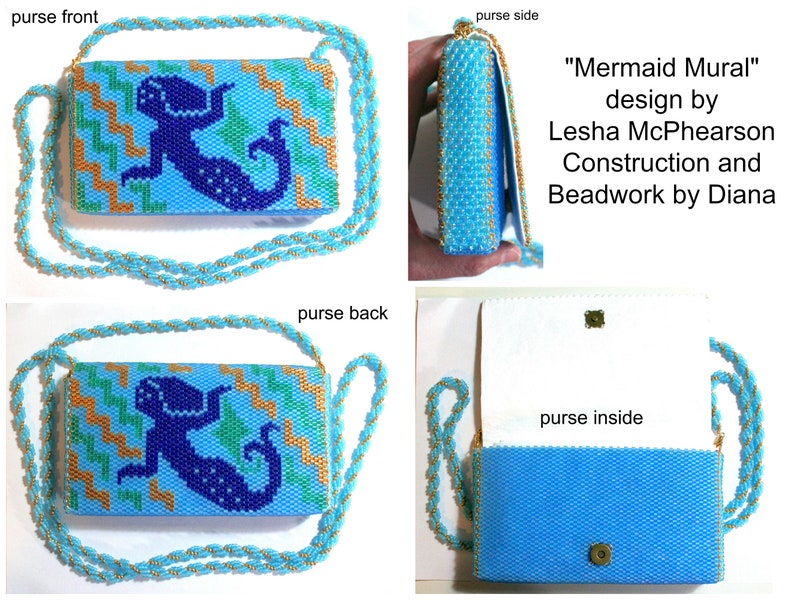 2 Bead Patterns for the Price of 1 Mermaid Mural Cuff Bracelet Loom or 4 Drop Odd Bead Pattern image 9