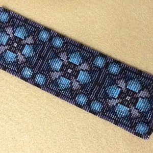 Stained Glass Cuff Bracelet Loom or 9 Drop Even Peyote Bead Pattern image 3