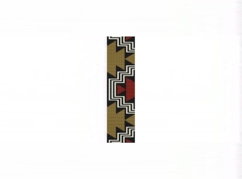 Aztec Steps Cuff Bracelet Loom or 1 Drop Even Peyote Bead Pattern image 7