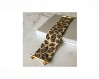 2 Bead Patterns for the Price of 1 - Giraffe Safari Cuff and Thin Bracelets - Loom or 2 Drop Peyote