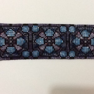 Stained Glass Cuff Bracelet Loom or 9 Drop Even Peyote Bead Pattern image 4