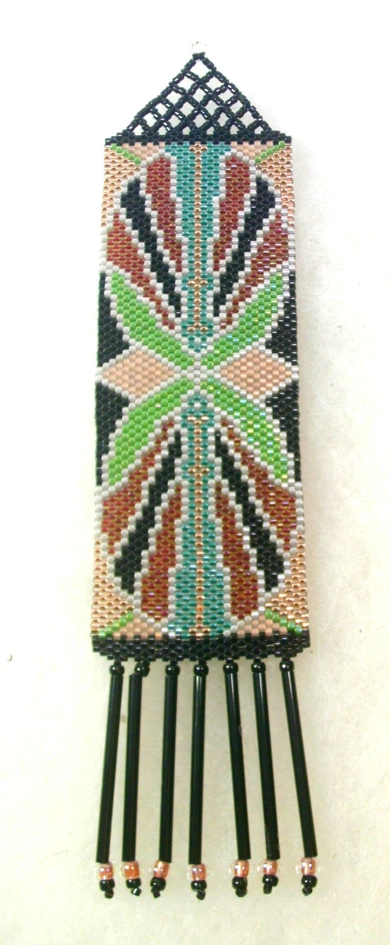 2 Bead Patterns for the Price of 1 Art Nouveau Cuff Bracelets 2 Colorway Loom or 1 Drop Odd Peyote image 5