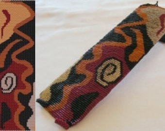 Abstract Petroglyph Cuff Bracelet - Loom or 1 Drop Even Peyote Bead Pattern