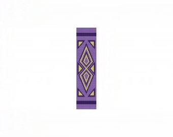 Abstract Arrowheads Cuff Bracelet - Loom or 1 Drop Odd Peyote Bead Pattern
