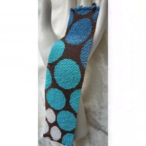 4 Bead Patterns for the Price of 1 - Progressive Blue and Gold Circles Cuff and Thin Bracelets - Loom or 3 Drop Odd Peyote