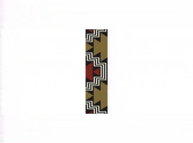 Aztec Steps Cuff Bracelet Loom or 1 Drop Even Peyote Bead Pattern image 8