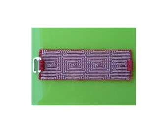 Candy Cane Maze Cuff Bracelet - Loom or 1 Drop Even Peyote Bead Pattern
