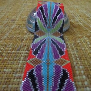 2 Bead Patterns for the Price of 1 Art Nouveau Cuff Bracelets 2 Colorway Loom or 1 Drop Odd Peyote image 6