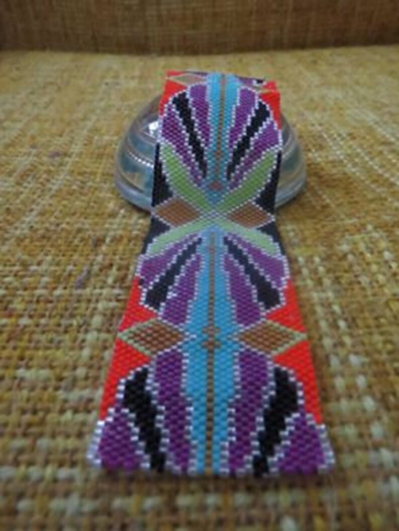 2 Bead Patterns for the Price of 1 Art Nouveau Cuff Bracelets 2 Colorway Loom or 1 Drop Odd Peyote image 6