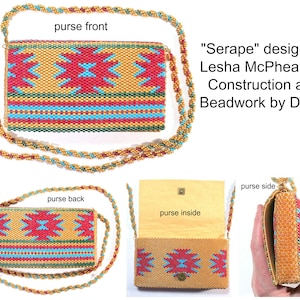 Sac à main Serape - 1 goutte motif peyote impair - Miyuki taille 8 Delicas