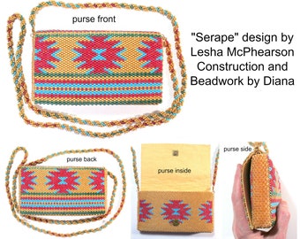 Serape Purse - 1 Drop Odd Peyote Bead Pattern - Miyuki Size 8 Delicas