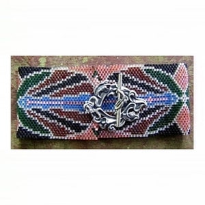 2 Bead Patterns for the Price of 1 Art Nouveau Cuff Bracelets 2 Colorway Loom or 1 Drop Odd Peyote image 3