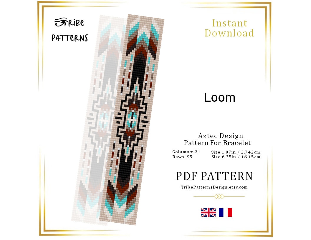 Miyuki Pattern Aztec Design Loom Bracelet, Instant Download Miyuki ...