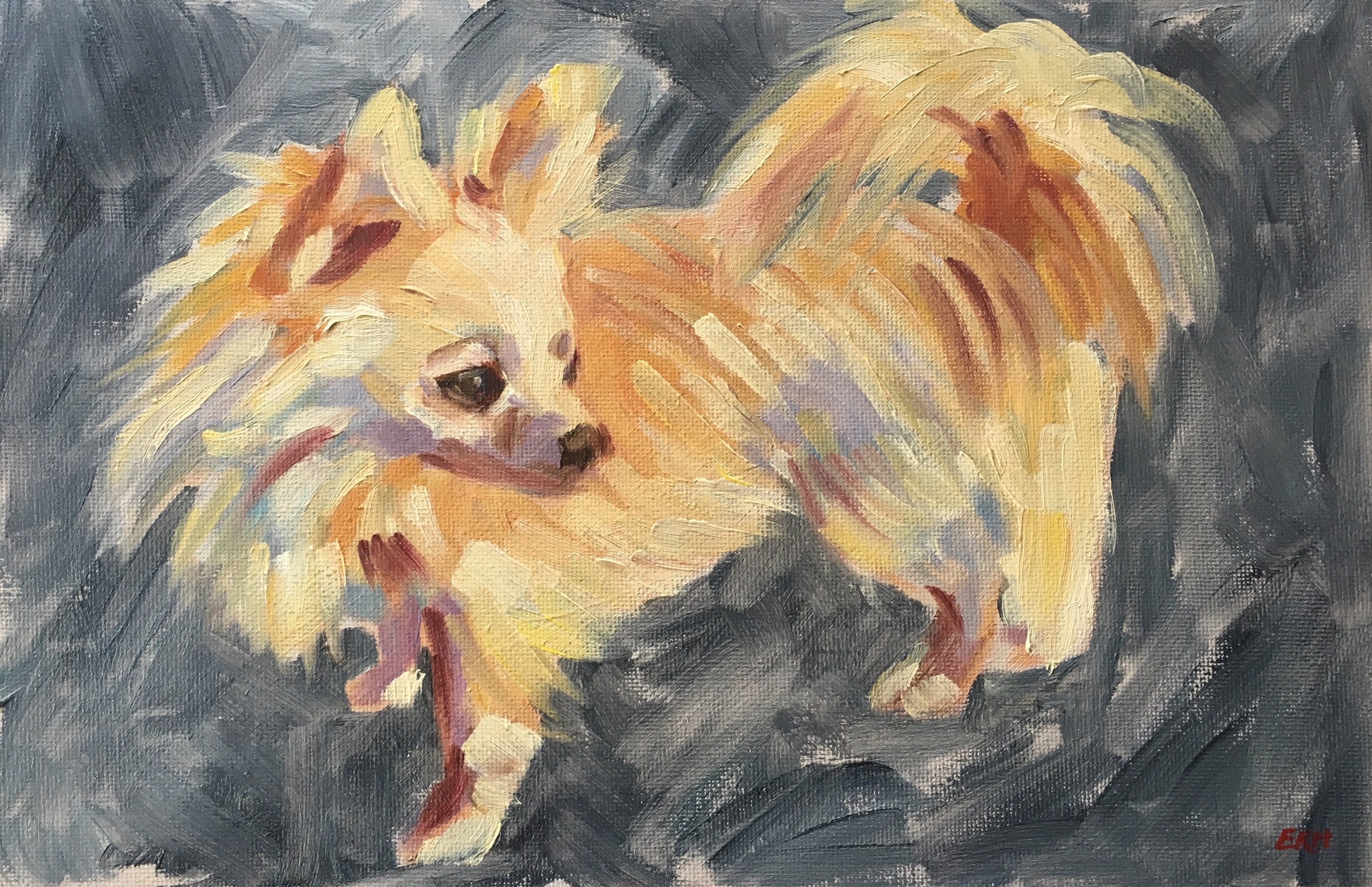 impressionist dog painting