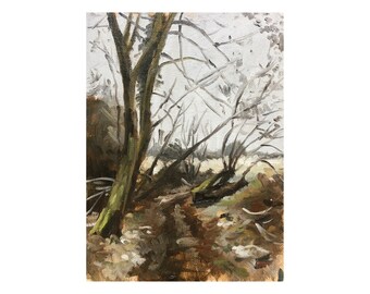 Frosty Landscape Oil Painting, Norfolk