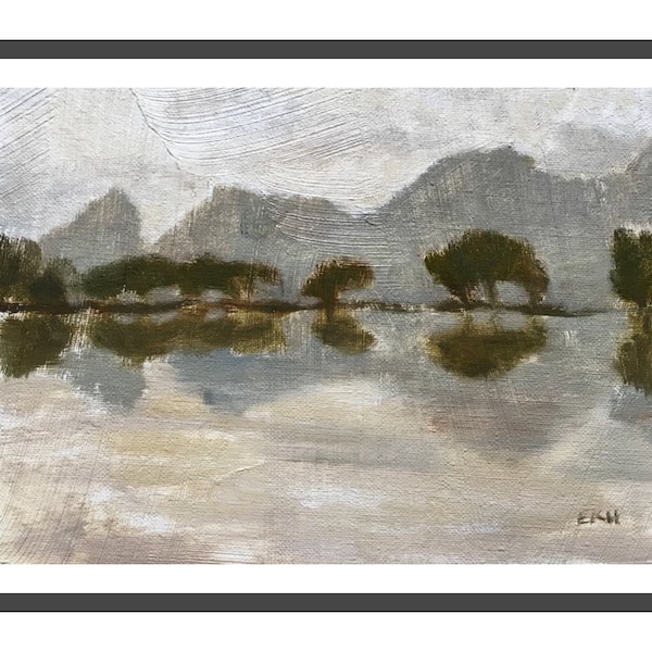 Origineel olieverfschilderij landschap op canvas