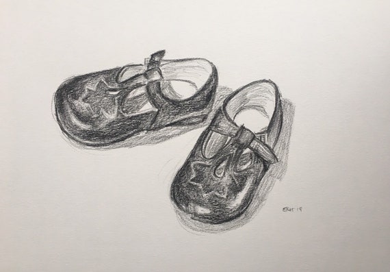 shoes pencil sketch
