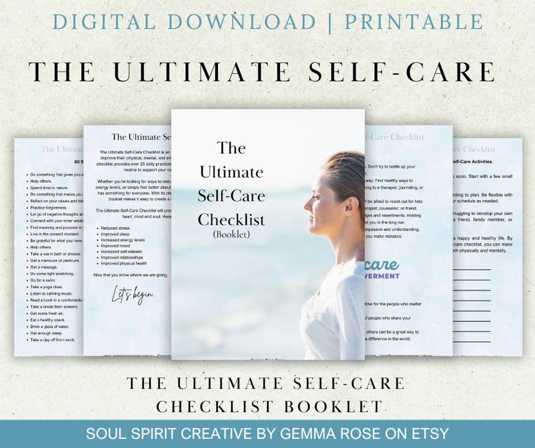 The Ultimate Self-care Checklist - Self-care Booklet. Self-care ...