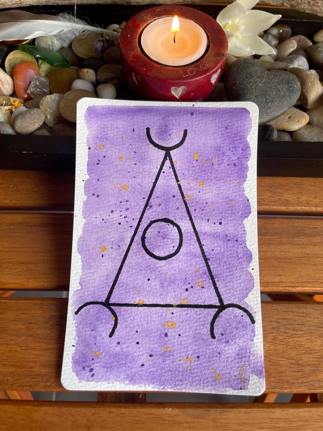 ENLIGHTENMENT Janarric Rune, Sea Symbols Card, Watercolour Handpainted ...