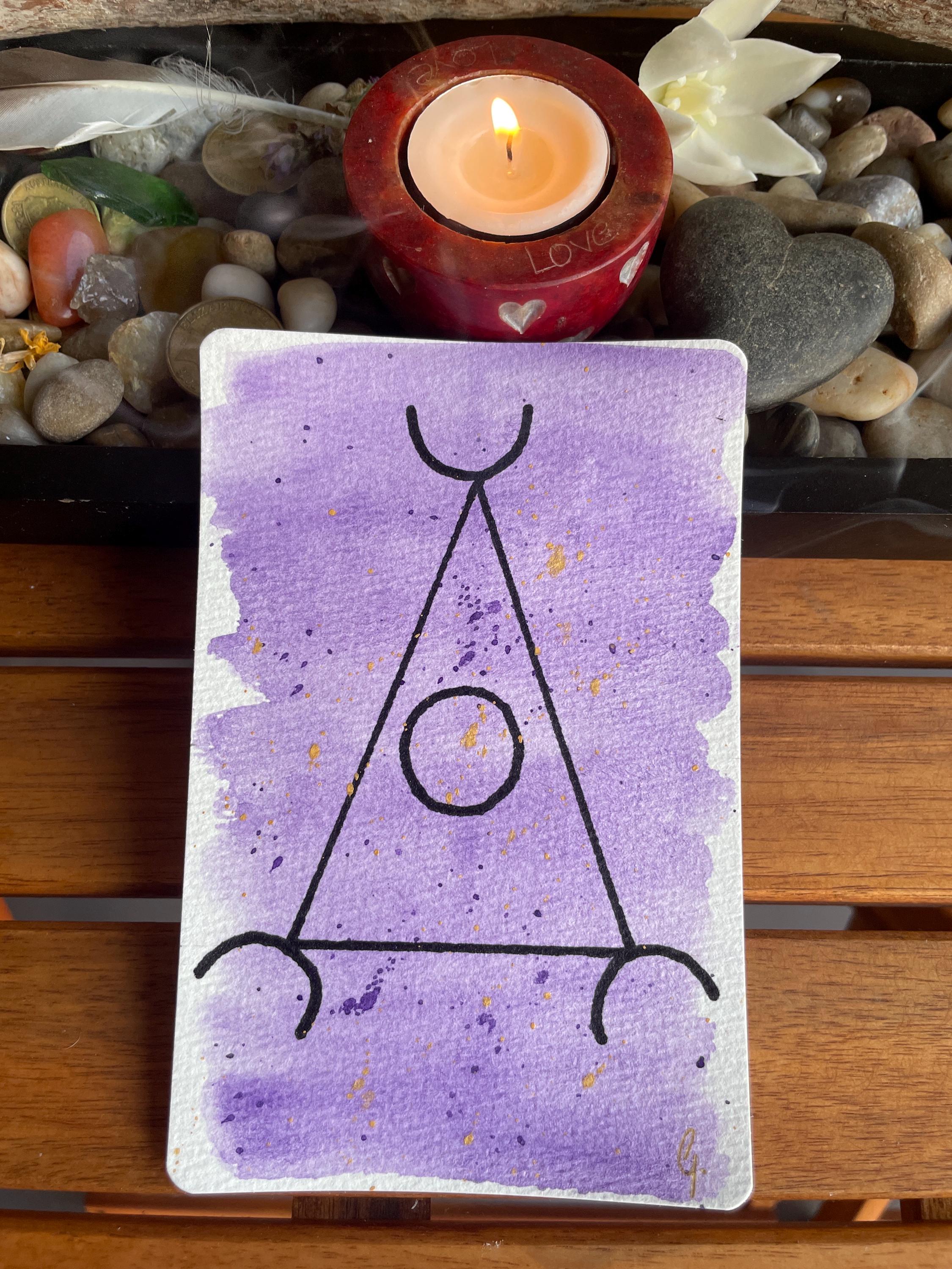 ENLIGHTENMENT Janarric Rune, Sea Symbols Card, Watercolour Handpainted ...