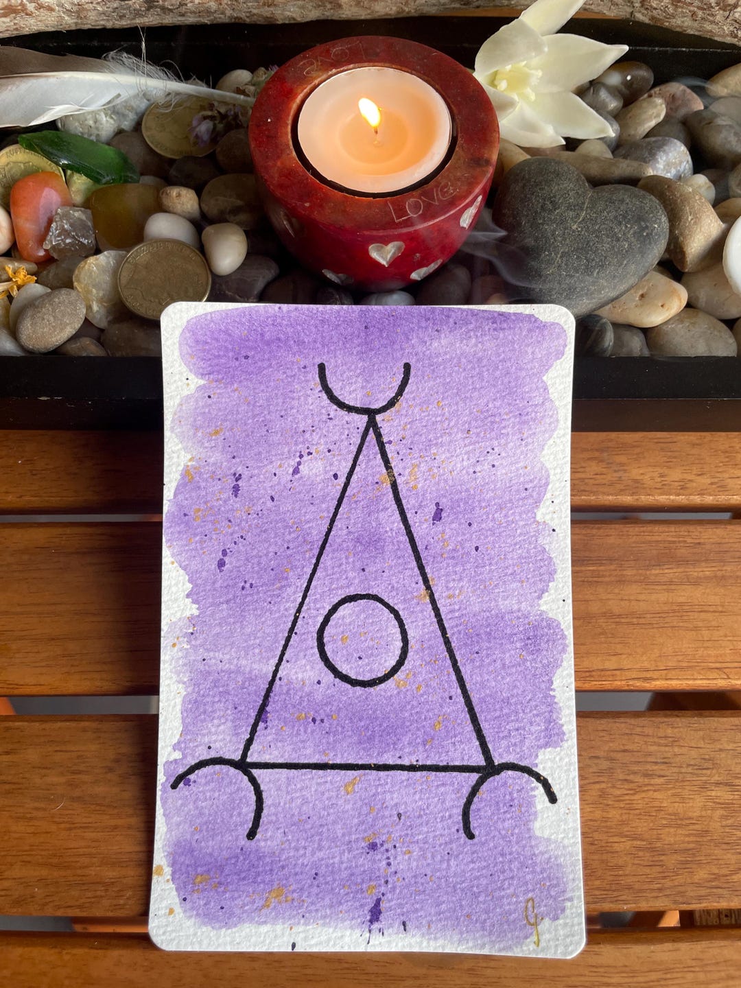ENLIGHTENMENT Janarric Rune, Sea Symbols Card, Watercolour Handpainted ...