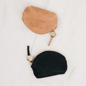 Leder Geldbörse, Leder Portemonnaie, Leder Reißverschlusstasche, Leder Täschchen, kleine Ledertasche, Münzgeldbeutel, pflanzlich gegerbt