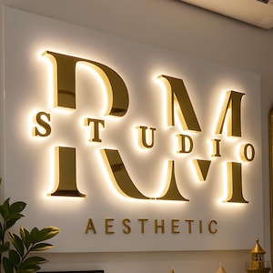 Salon Sign, Backlit Business Sign, Logo Sign, Boutique Sign, 3D Signboard, Office Sign, LED Sign, Large Metal Letters, Aesthetic Clinic Sign