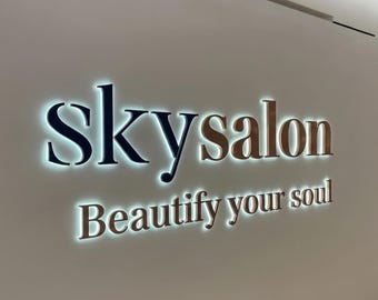 Back Lit Sign, Metal Business Sign, Letters for office, Custom LED Sign, Logo Sign, Outdoor Sign, Beauty Salon Decor, Personalised Signage