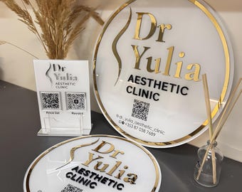 Custom Acrylic Sign, Salon Logo Sign, Personalised Signage, 3D Round Business Sign, Wall decor