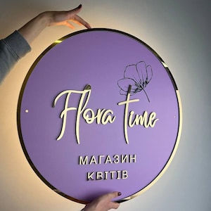 Insegna con logo aziendale, insegna LED personalizzata, insegna rotonda in acrilico retroilluminata, segnaletica luminosa 3D, insegna al neon in acrilico, insegna illuminata