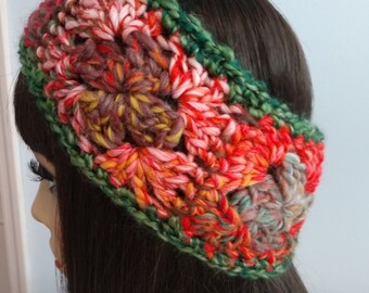 Handmade Ear Warmer, Ladies Accessories, Crocheted Headbands, Handmade Gifts, Mother's Day Gifts, Warm Ear Muffs, Colorful Hats