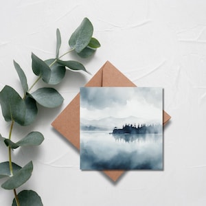 Schwarzwald-Print, Postkarte "Amalienruhe" im Aquarellstil mit Kraftpapierumschlag im Maß 15x15cm, als Deko oder Geschenk, Kunst, Kunstdruck