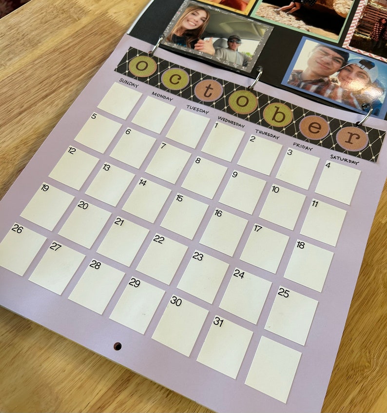Custom Photo Calendar Etsy Custom Photo Calendar Etsy