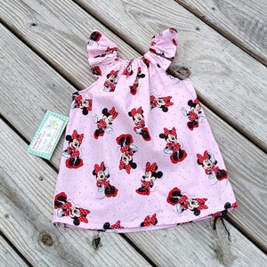 Mädchen Minnie Maus Kleid mit Flatterärmeln