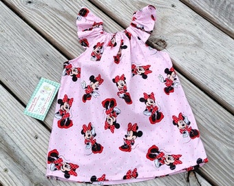 big or little girls minnie mouse flutter sleeve dress / disney vacation dress / minnie mouse photo shoot / minnie mouse birthday party