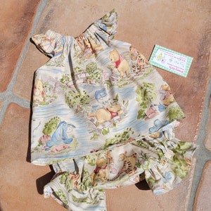 Classic Winnie The Pooh Top and Bloomers, Pooh Themed Birthday, Gender Reveal Party, Featuring Tigger, Piglet, Eeyore and Pooh