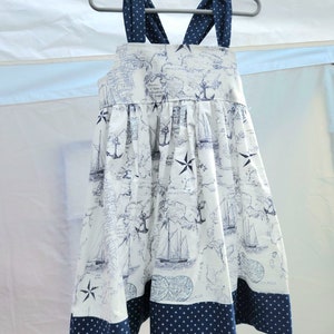 große oder kleine Mädchen Kleid Seekarte verstellbar / 1. Geburtstag Kleid / Seekarte Kleid / Sommer Familien Fotoshooting Kleid