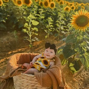 Little girl sunflower romper best sale