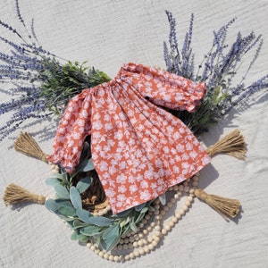 grote of kleine bloemenjurk met lange mouwen voor meisjes, herfstjurk met familiefoto, jurk voor terug naar school, Thanksgiving-jurk