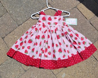 Girls Strawberry Dress with Adjustable Fit
