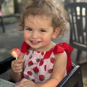 Whimsical Strawberry Pillowcase Dress For Girls of All Ages: Perfect for Summertime Parties, Church and Playdates